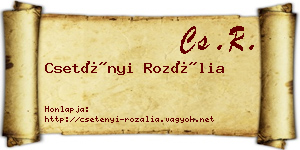 Csetényi Rozália névjegykártya