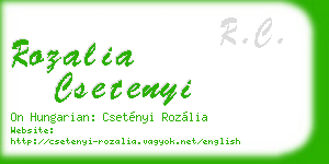 rozalia csetenyi business card